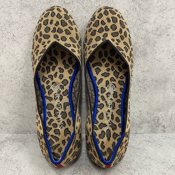 Rothy's Leopard Print Rounded-Toe Flats, Spotted Women’s Size W9 - Picture 7 of 8